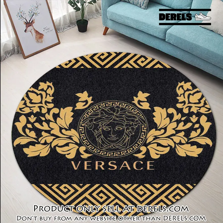 Versace medusa pattern luxury brand round rug carpet home decor dr2044913